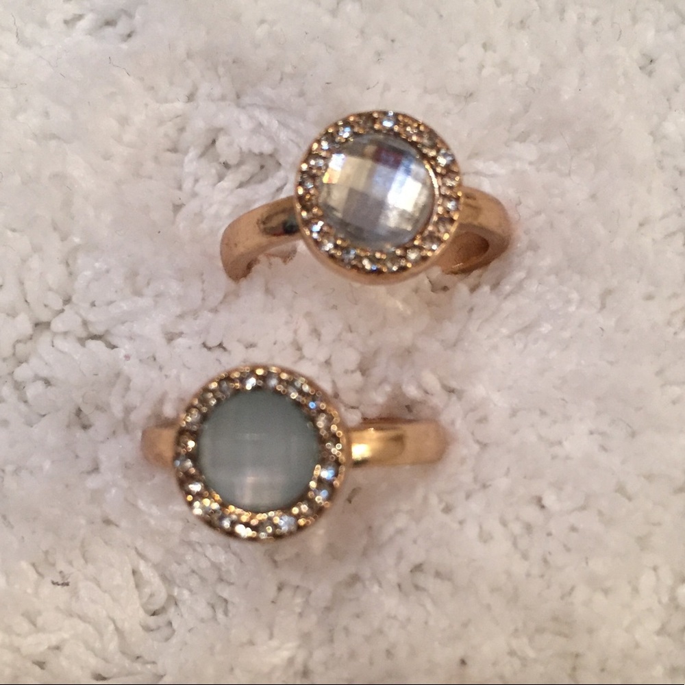 Gold Pave Halo Ring - Clear - Picture 3 of 7